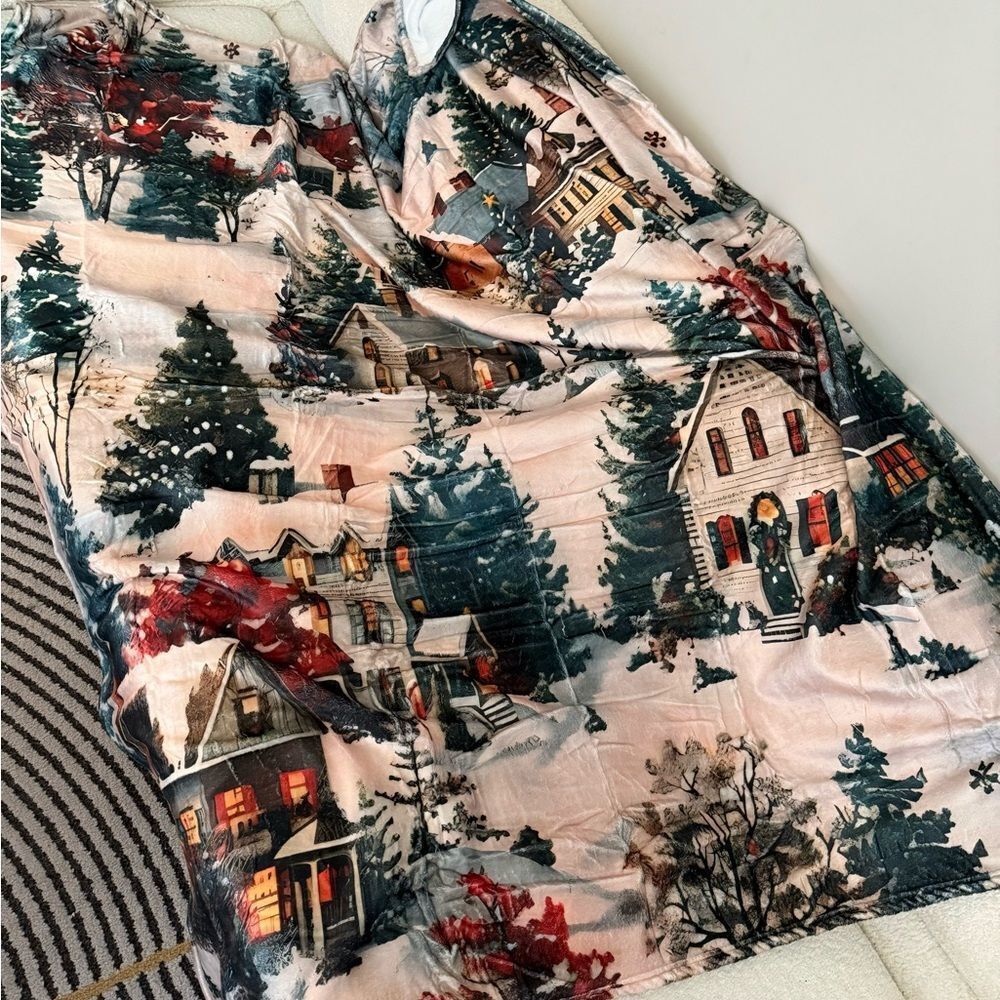 Vintage Inspired‎ Christmas Flannel Blanket, Cozy & Soft, Warm Christmas Gift